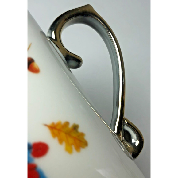 2 Harvest Green Studio Hedgehog Hello Fall Coffee Mugs Cups Gold Handles Cute - Picture 6 of 6